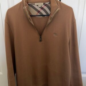 Burberry Brown Quarter-Zip Sweatshirt